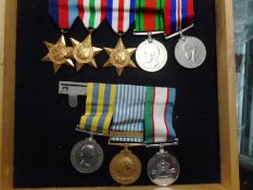 A WWII and Korea group of eight '14473398 Sjt W A York RA':, together with a collection of buttons,