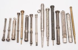 An Edwardian silver propelling pencil,