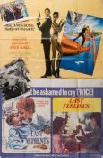 Six British quad film posters and part sets of lobby cards:, 'Last Moments', 'Silverado',