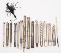 A silver propelling pencil by S Mordan & Co:,