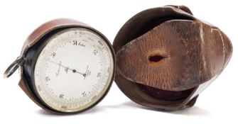 A 3 inch compensated pocket barometer by E R Watts & Son,