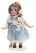 A German bisque head Googley eyed doll:, probably Gebruder Heubach,