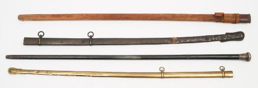 A gilt brass scabbard with double suspension loops:,
