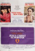 Nine British quad film posters:, 'New York New York', 'Jesus Christ Superstar', 'Kramer Vs Kramer',