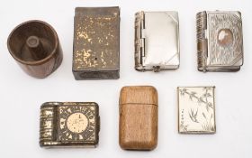 Seven various late 19th/early 20th century vesta cases/holders:,
