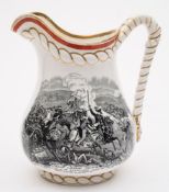 Of Crimean interest a George Frederick Bowers porcelain 'Alliance' jug: of bellied form the rope