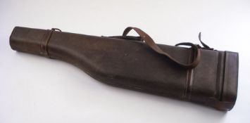 A brown pigskin leg 'o mutton gun case:, of typical form , 73cm long.
