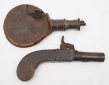 A late 19th century percussion cap pistol by Henry Nock, London:,