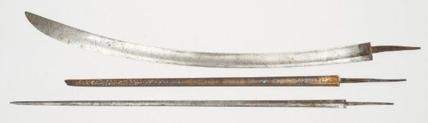 Three various 19th century sword blades:, (a/f)..