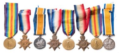Two WWI trios and a WWI pair:,