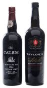 A bottles of Cal'em Quintada Foz Vintage port 1984 and a bottle of Taylors Select Reserve port:,