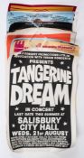 A collection of various concert and record posters:, including 'Tangerine Dream',