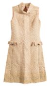 A 1960s pink and gold sleeveless dress by Kitty Copeland, London:,