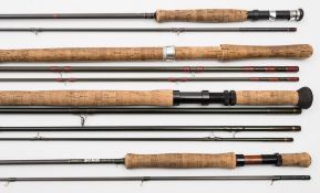 A 13 ft carbon salmon rod by Bruce Walker:, together with a Norwich Icon rod,