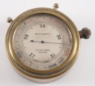 A silver plated 'Motor Aneroid' by Elliot Brothers, London:, signed as per title to dial,