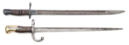 A WWI US M1917 pattern bayonet, together with a WWI French Gras bayonet:, (2).