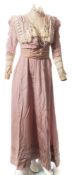 An early 20th century silk and lace two piece dress:,