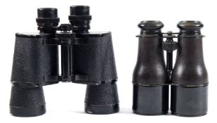 A pair of early 20th century binoculars in case:, unsigned,
