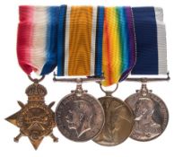 A WWI Royal Navy group of four to '307716 E Cranch HMS Hood':, 1914-15 Star, War Medal,