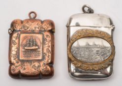 HMS Foudroyant, a vesta case made from the salvaged ship's copper:,