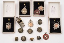 A collection of early 20th century silver cycling medals for Edinburgh Road Club and other cycling