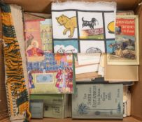 A collection of British and foreign tour guides: and other ephemera and linen.