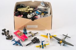 A collection of vehicles including Dinky Toys Lady Penelope FAB1 :, Dinky Euclid rear dump truck,