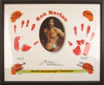A signed print of Ken Norton World heavyweight Champion:,