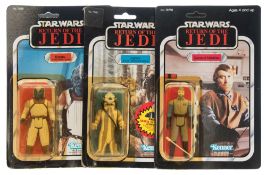 Three Star Wars 'Return Of The Jedi' 3 /3/4 inch figures by Kenner,