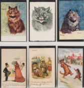 `Six Louis Wain postcards,