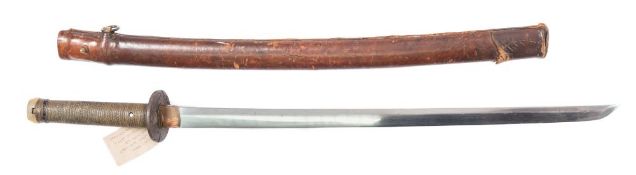 A 17th century Japanese katana by Izumi No Kami, Fujiwara:, the 61 cm blade,