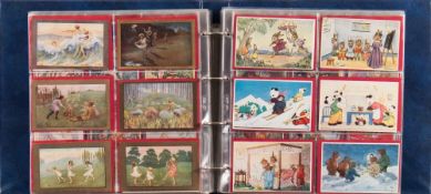 An album of Edwardian and later postcards: including Happy Birthday, Happy New Year, Birthday,