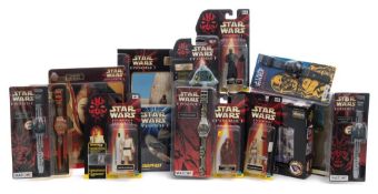 Star Wars 'Episode 1'- A collection of four action figures together with watches puzzles and games