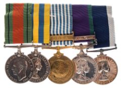 A WWII/Korea group of five 'MX887439 R K Cranch Shpt Art HMS Orion:,