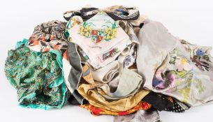 A collection of lady's silk and other scarves:, various makers and sizes,
