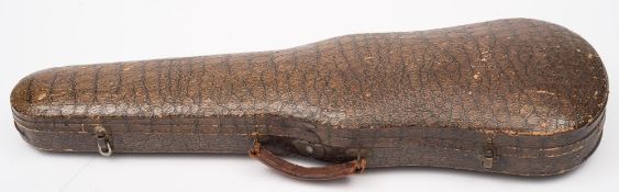 An early 20th century violin by Tom Wood: The two piece back of narrow to medium flame,