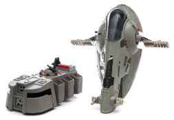 A collection of loose Star Wars vehicles:, including 'Slave-1' and several 'Mini-rigs',playworn.
