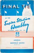 A FA Final Tie programme, Arsenal v Sheffield United, April 25th , 1936.