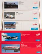 Herpa, five 1/500 scale diecast airliners: includes Convair CV-990,Boeing 767-300, Ilyushin Il-76,