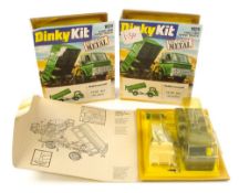 Three Dinky 1209 Ford D800 Tipper Truck, die-cast kits:, unused in original boxes.