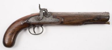An early 19th Century percussion cap conversion pistol by Smith, London:,