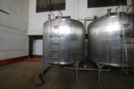 Approx. 2000 Gallon, S/S Dome-Top/Dome-Bottom Mixing Tank (Approx. Tank Dimensions 90