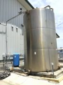 10,000 Gallon Stainless Steel Vertical Silo Stainless Steel Interior and Exterior, Side Manhole,