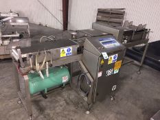 Loma 7000 Staginess Steel Check weigher with built-in 7.5 gallon air tanks and product conveyor