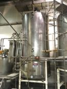 2,700 Gallon Vertical Stainless Steel Mixing Tank Stainless Steel Construction, Last used December