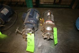 (2) qty (Sale as Lot) Thompson 1.5 hp Sanitary Grade Centrifugal Pumps, (1) with 1 1/2