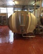 Mueller 2,000 Gallon All S/S Jacketed Horrizontal Mixing Tank, Model OL, S/N 80171, Vertical Agitat