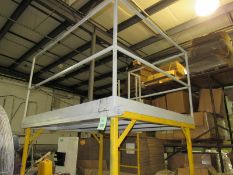 Mild Steel Work Platform, 7 step ladder and metal plate flooring and square tube safety railings (