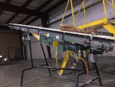 Hydrol Motorized Incline Belt Conveyor, 14 ft. Length, 230 Volt Motor, Steel Base. Used to load