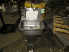 Stainless Steel Sink with Stand and hot and cold Foot pedal activation (Located in Iowa)**EUSA**